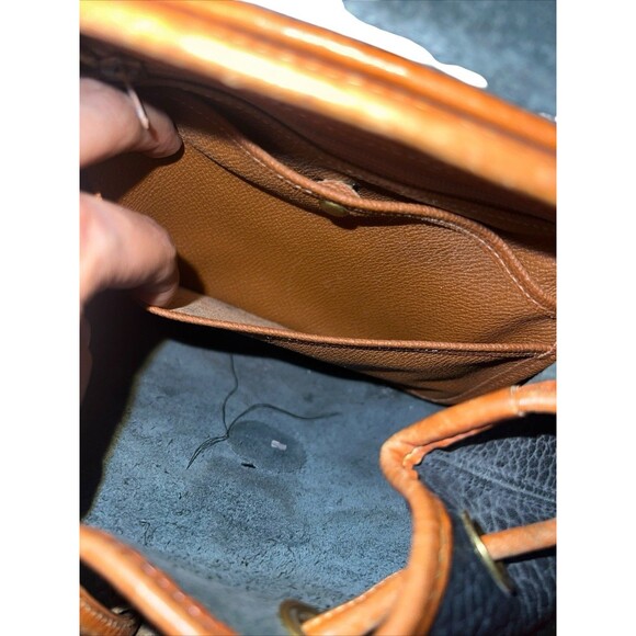 Vintage 90s Dooney & And Bourke Canyon Backpack/Tan Bag Pebble Leather USA Black - Picture 10 of 16